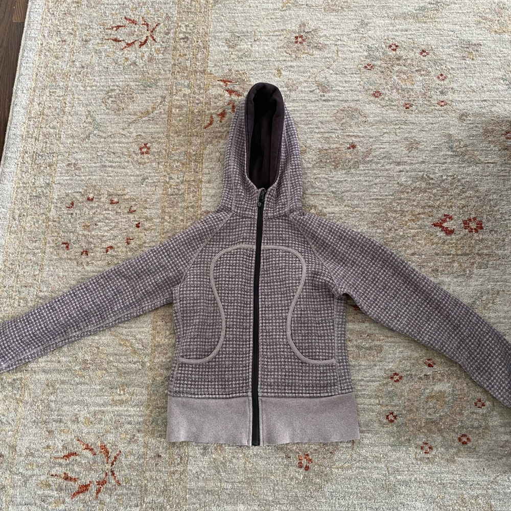 Lululemon brown/beige Hooded Zip-Up hoodie - no size tag